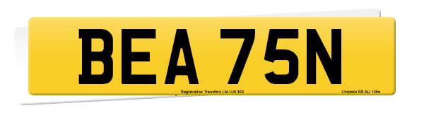 Registration number BEA 75N